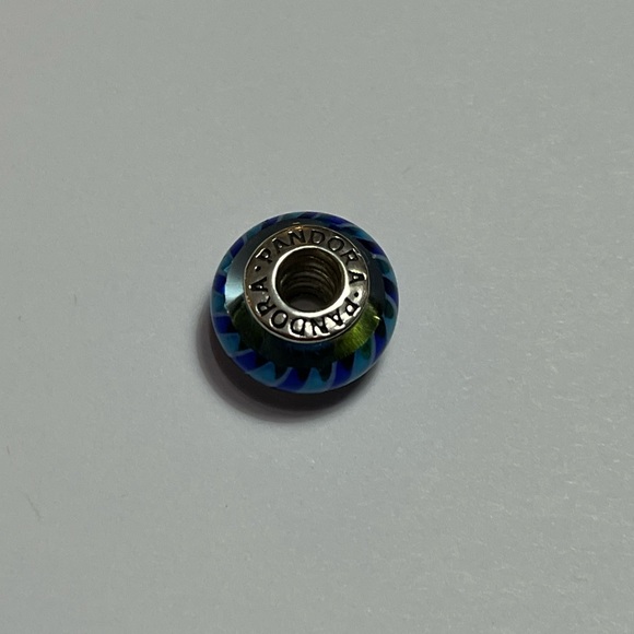 Pandora Blue Swirl Murano Glass Charm - Picture 3 of 6